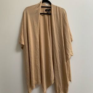 Forever 21 Fine Knit Shawl Cardigan Tan S